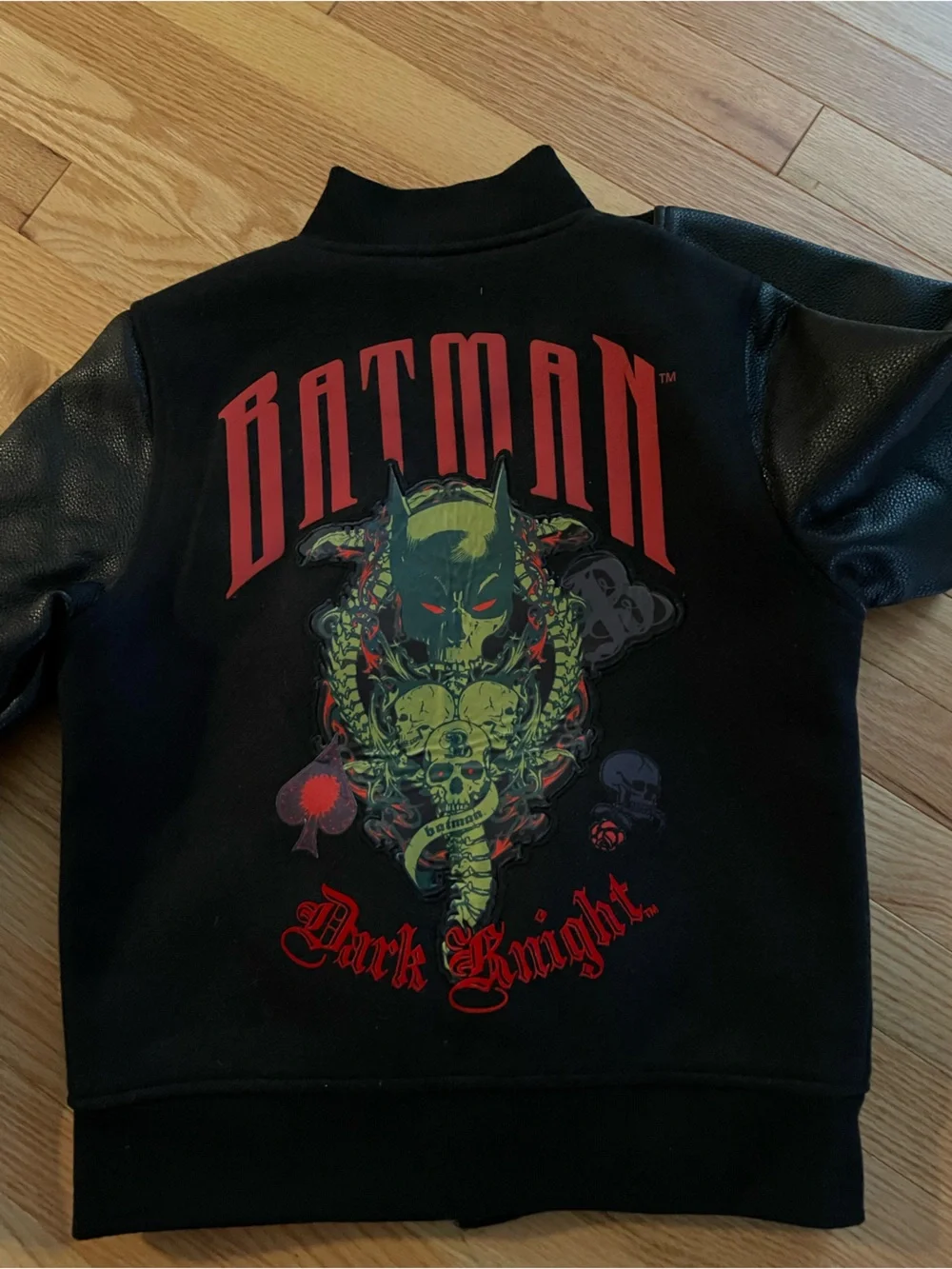 AWESOME DC Comics Batman Dark Knight Graphic Varsity Jacket boys 10-12 coat